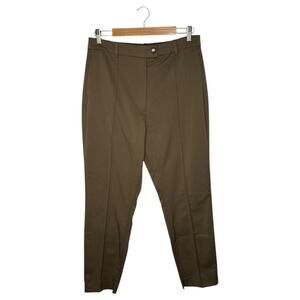 New H And M Pants Womens 12 High Rise Straight Dress Slacks Trousers Brown